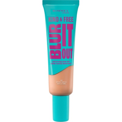 Rimmel London Kind & Free Blur It Out Mattifying Skin Tint lehký matující make-up pro smíšenou a mastnou pleť 163 Golden Vanilla 30 ml