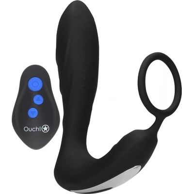 Ouch! E stim & Vibration Butt Plug & Cock Ring with Remote