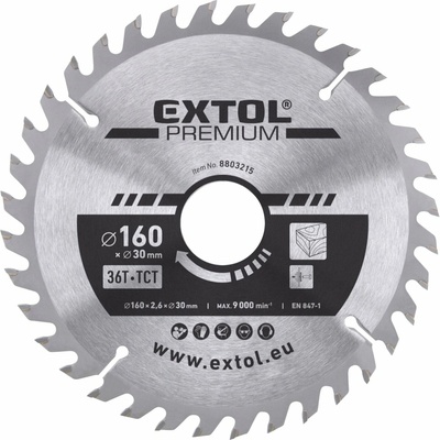 Kotouč pilový s SK plátky, ⌀160x2,6x30mm, 36T EXTOL PREMIUM – Hledejceny.cz