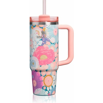 Stanley Quencher H2.O FlowState™ Tumbler tumbler z nehrdzavejúcej ocele s rúrkou stredný sorbet wildflower 1 ks