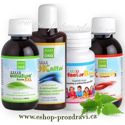 OKG Dia pack Emulips Forte XXL 120 ml OK Alfa+ 115 ml OK Omega 3 Complete 120 ml Factor Base Kids 60 tablet