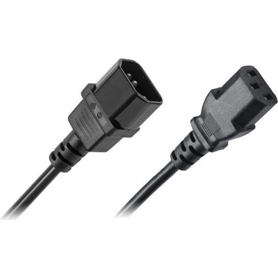 Logo Síťový kabel 230V prodlužovací, C13-C14, 3m, VDE approved, černý, Logo, blistr
