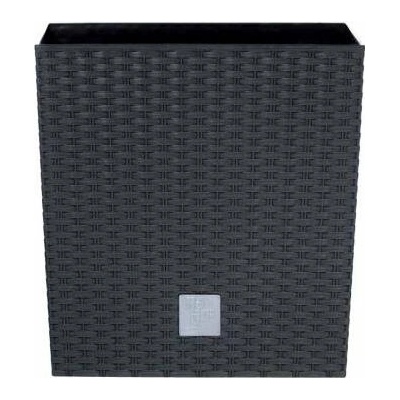 PROSPERPLAST Květináč Květináč + vklad RATO LOW 17cm, antracit ZB0532