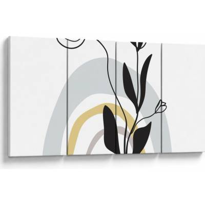 Obraz - Kvety vo váze N⁰1, štvordielne 160x80 cm