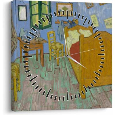 Obraz - Vincent van Gogh, The Bedroom, reprodukcia (s hodinami), jednodielne 30x30 cm s hodinami
