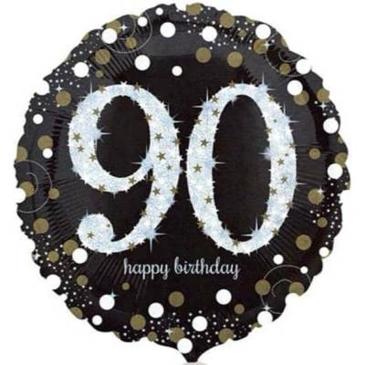 Anagram Fóliový balónek kulatý 45 cm Happy Birthday 90