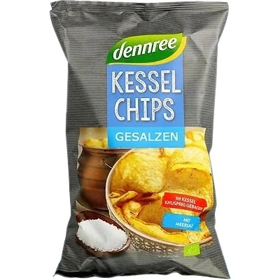 BIO VEGAN Dennree Kotlíkové chipsy mořská sůl 125 g