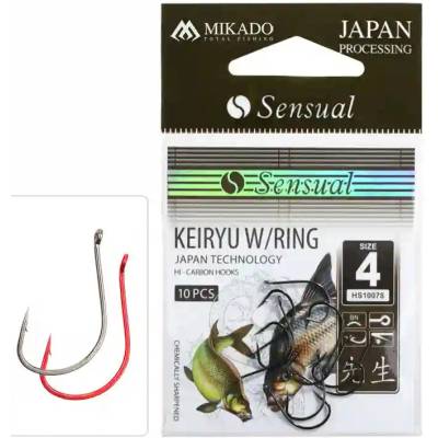 MIKADO HOOK SENSUAL KEIRYU W/RING RED vel.6 10ks