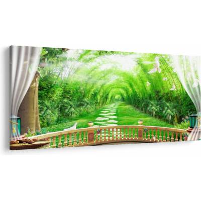 Obraz - Výhľad na tropickú záhradu, jednodielne 250x125 cm