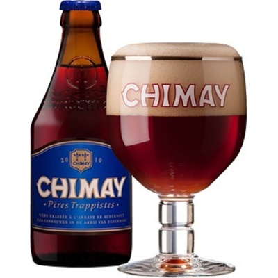 Chimay blau modrý trappistické pivo belgické 9% 0,33 l (sklo)