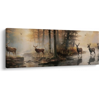 Obraz - Vintage maľba divokej zveri, jednodielne 100x40 cm
