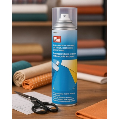 PRYM Lepidlo na textil ve spreji 968 063, trvalé spojení, aktivace žehličkou, 250 ml