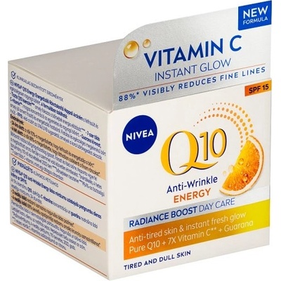 Nivea Q10 Energy Rozjasňující denní krém proti vráskám OF 15 50ml