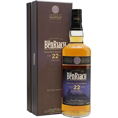 BenRiach 22 Y.O. Dunder Peated Rum Finish 46% 0,7 l (kazeta)