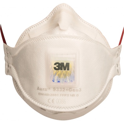 3M 9332+ AURA Gen3 Filtrační polomaska , FFP3, s ventilkem, skládací