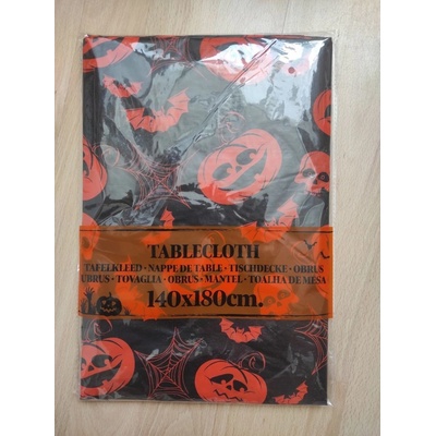 Amscan Plastový ubrus Halloween Pavučiny průhledný 274x139cm
