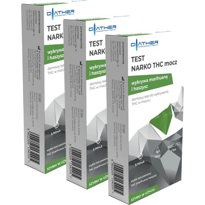Diather Drogový test Narko THC na marihuanu a hašiš v moči 3 ks