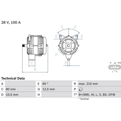 BOSCH 0 986 048 110 generátor (0986048110)