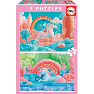 EDUCA Magickí jednorožci 2x48 dielov