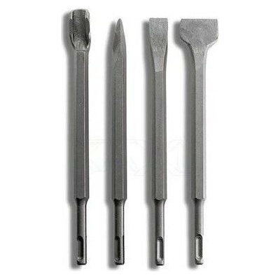 Sekáče SDS PLUS, sada 4ks, 250mm, plochý 20mm, plochý 40mm, špičatý, drážkovací, MAR-POL