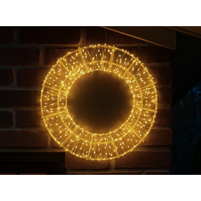 Vianočný LED kruh, teplé biele svetlo, 800 LED, Ø 45 cm, plastová konštrukcia