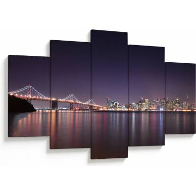Obraz pohľadu na San Francisco, California, päťdielne 150x105 cm