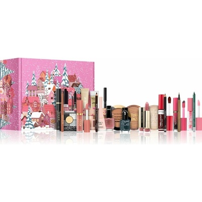 Rimmel Advent Calendar Max Factor Nailfinity Gel Colour gélový lak na nechty bez použitia UV/LED lampy 12 ml + Rimmel Glam´ Eyes HD očné tiene 1 ks + Rimmel Lasting Finish kontúrovacia ceruzka na pery