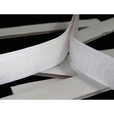 Suchý zip stříhaný samolepící 20 cm (1 pár) barva bílá