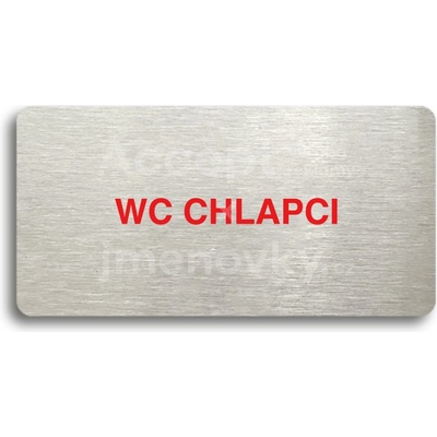 ACCEPT Piktogram WC CHLAPCI - stříbrná tabulka - barevný tisk bez rámečku
