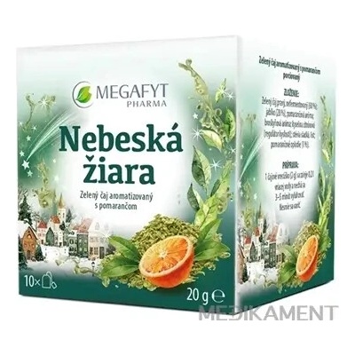 MEGAFYT Nebeská žiara zelený čaj aromatizovaný s pomarančom 10 x 2 g