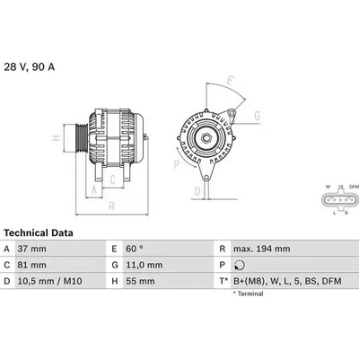 BOSCH Alternátor BO 0986045430