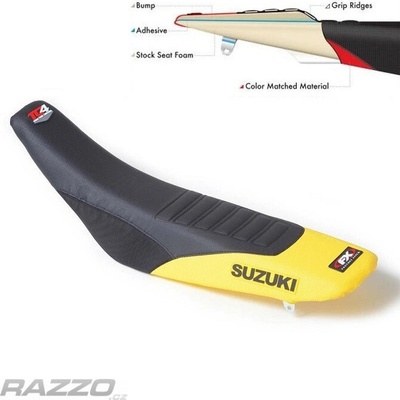 Potah sedla Factory Effex TC4 Seat Cover + Bump Suzuki RMZ250 10-18 Black Yellow