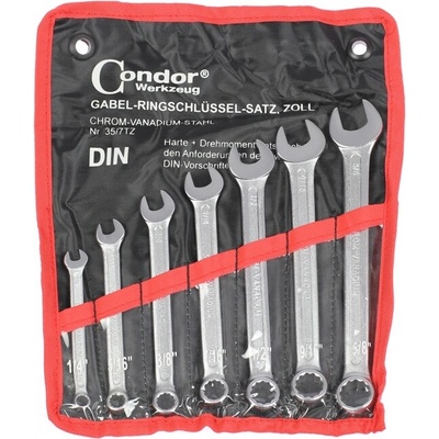 Condor klíče očkoploché 1/4" - 5/8", sada 7 dílů, v textilním obalu 100-04114