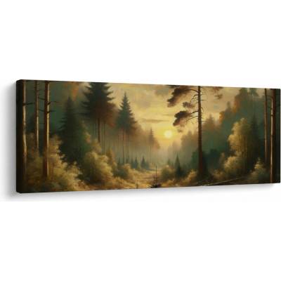 Obraz - Slunce zářící lesem, jednodílný 145x58 cm