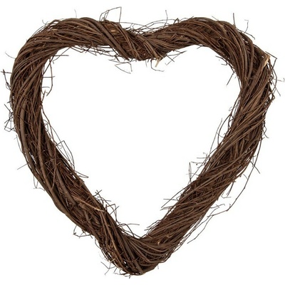 Clayre & Eef Přírodní hnědé proutěné srdce Woodly M - 40*4*40 cm - Clayre & Eef
