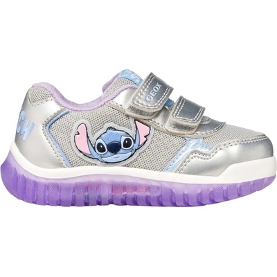 Geox dievčenská voľnočasová obuv B LIGHTYLOO GIRL strieborná červená