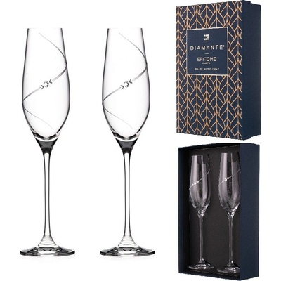 Swarovski Diamante sklenice na šampaňské Silhouette City s kamínky 2 x 210 ml