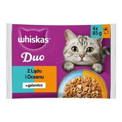 WHISKAS Duo Adult z Lándu a Oceánu v želé 4 x mokrá krmiva 85 g