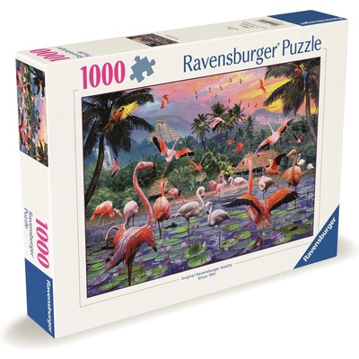 RAVENSBURGER Růžoví plameňáci 1000 dílků