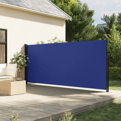 vidaXL Zatahovací boční markýza modrá 160 x 600 cm