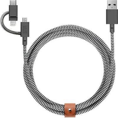 Native BELT-CCL-ZEB-NP Union Belt Universal (USB-C – Lighting/USB-C), 1,8m