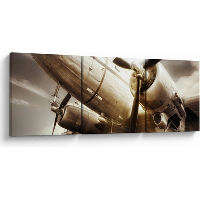Obraz lietadla, trojdielne 120x40 cm
