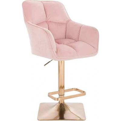 LuxuryForm Design Amalfi Velur na zlatej hranatej podstave / ružová