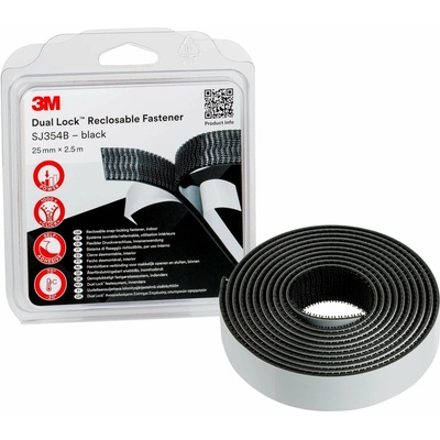 3M Páska na suchý zip Dual Lock 25 mm x 2,5 m černá