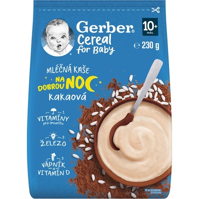 Gerber Cereal for Baby Mléčná kaše na dobrou noc kakaová 230 g – Hledejceny.cz