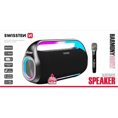 Bluetooth reproduktor Swissten Harmony 300 W čierny