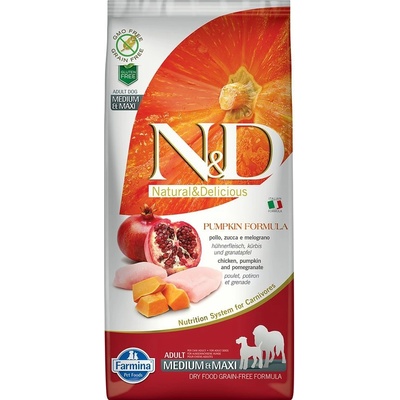 N&D Grain Free Pumpkin Adult Medium & Large Chicken & Pomegranate 24 kg