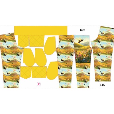 Takoy Panel se střihem rozšířené softshellové kalhoty luční včelka 116