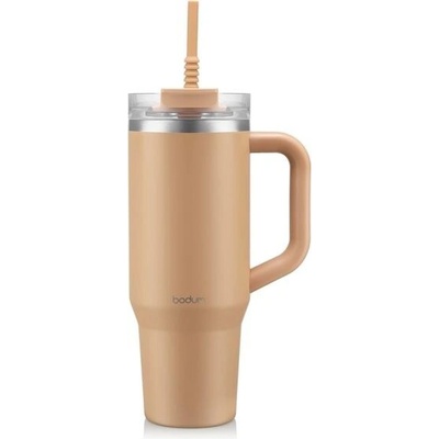 Bodum Cestovní hrnek s brčkem rukojetí a víčkem 1,2 l Biscuit Beige