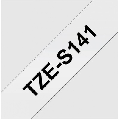 Brother TZE-S141 originálna páska do tlačiarne štítkov čierna tlač / priesvitný podklad laminovaná 8 m 18 mm extrémne adhéz
